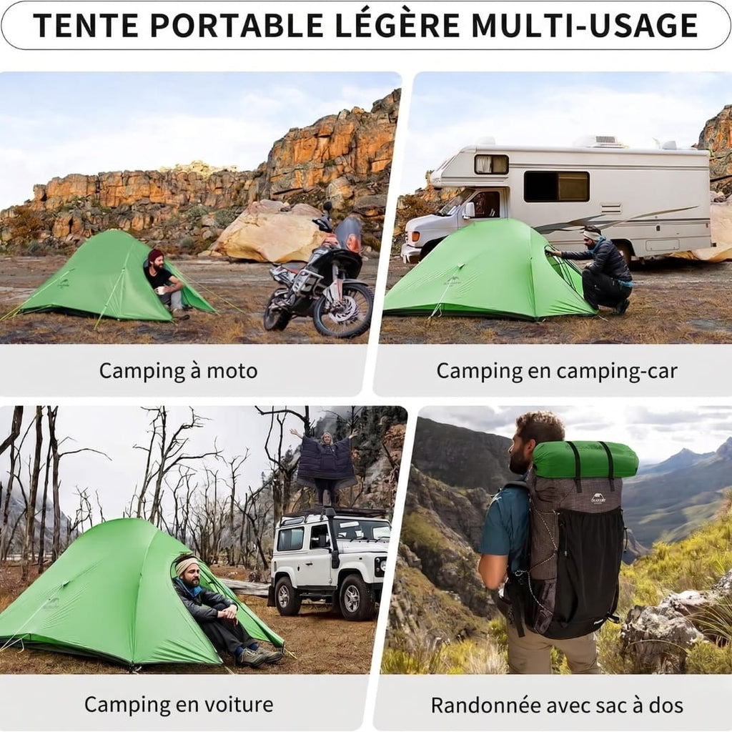 Tente Camping 2 Places Étanche et Spacieuse RandoCamp